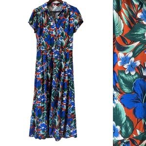 J.CREW FACTORY Dress Shirtdress Maxi Floral Sz XS